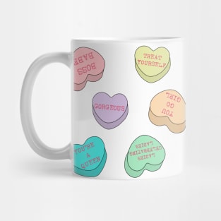 Galentines Day conversation hearts. Mug